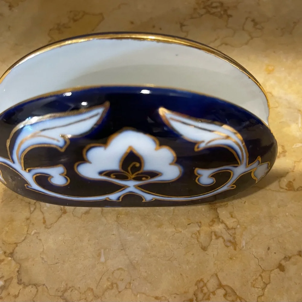 Ceramic Napkin holder handmade painting new